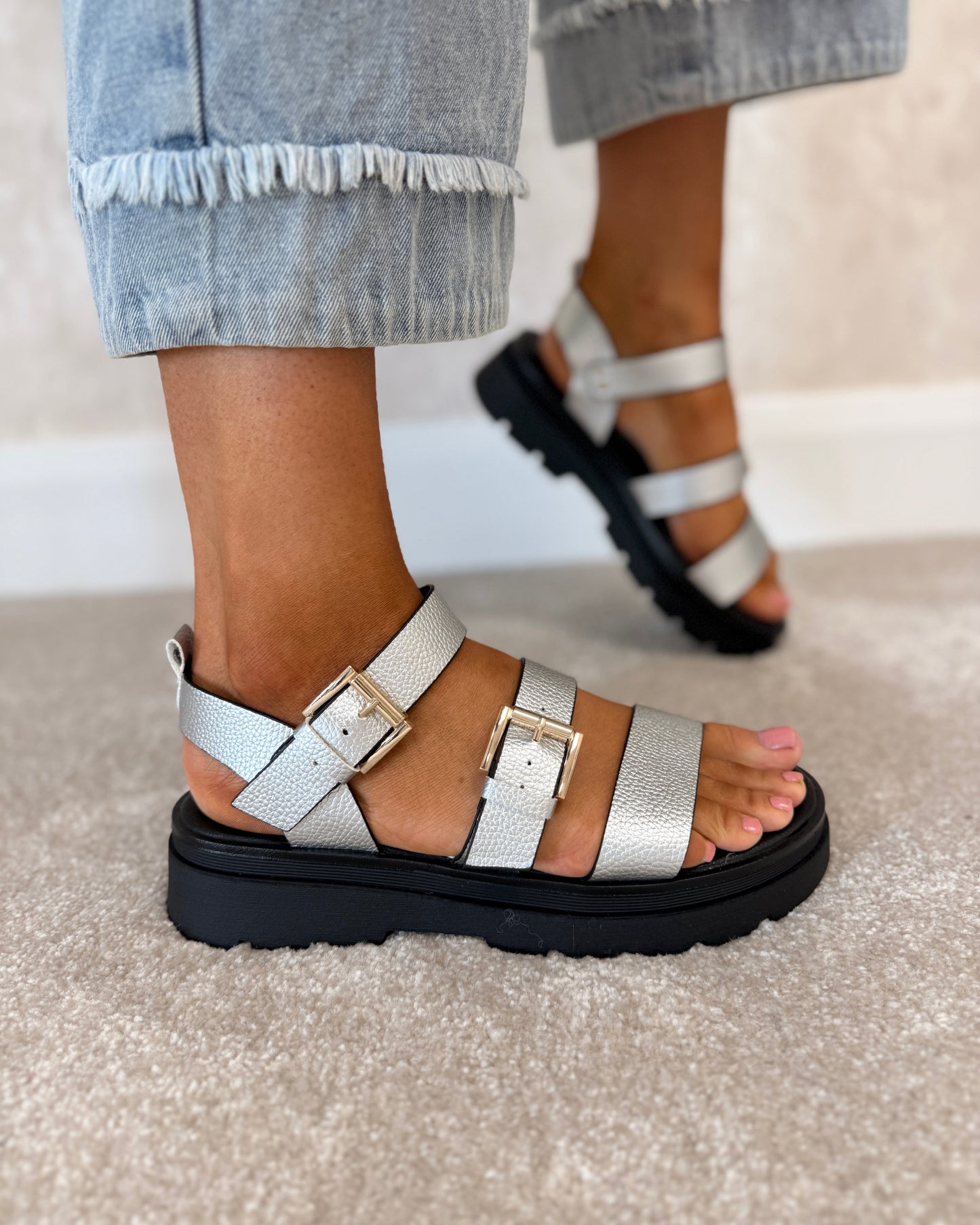 Something Chrome Crush Sandals