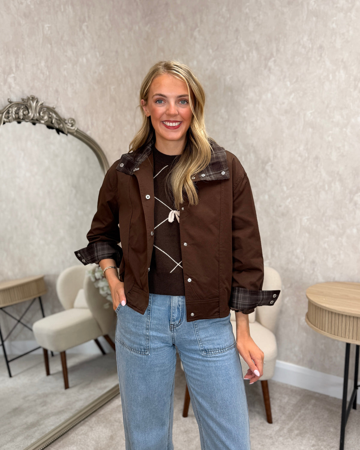 Brown Plaid Jacket