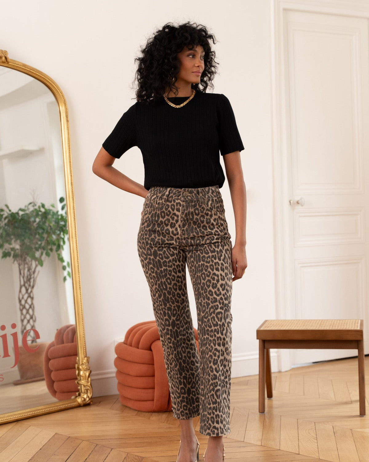 Solange Animal Print Jeans