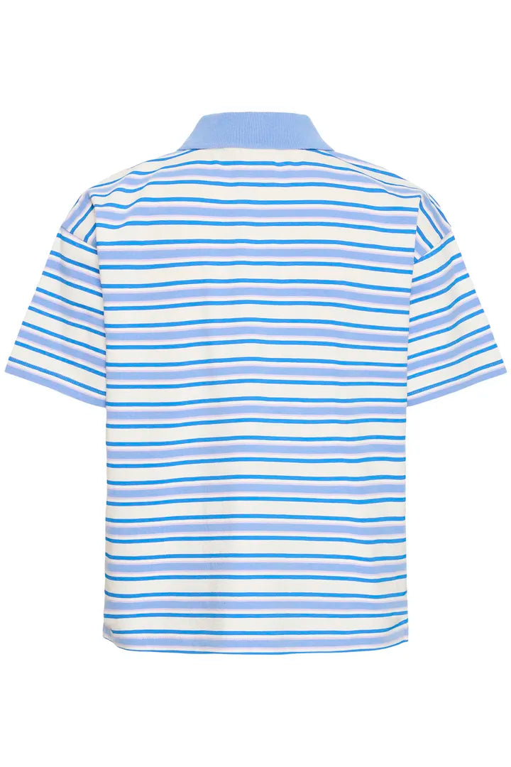 Mira Polo Blue Stripe Top