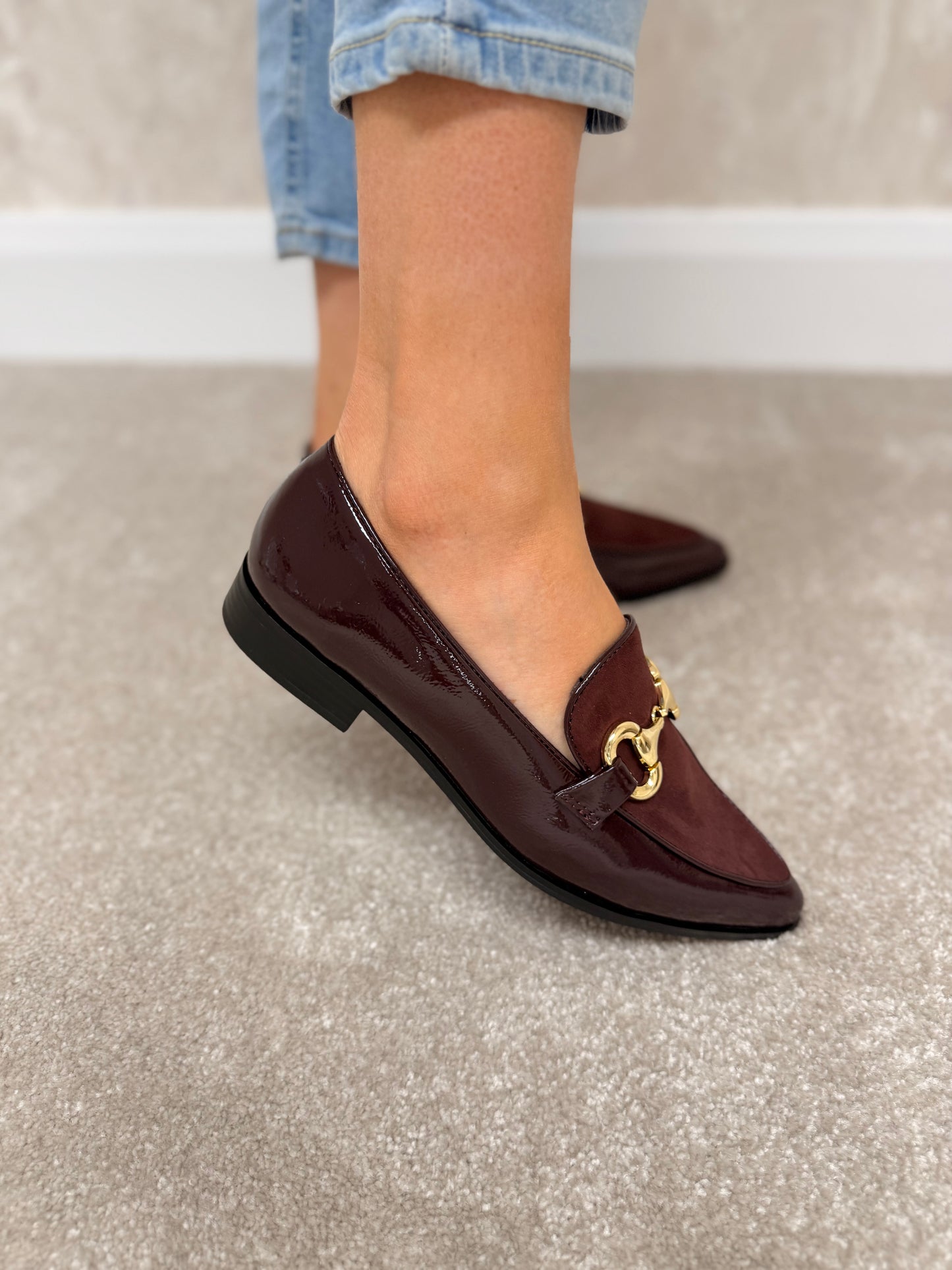 Bordeaux Patent Loafers