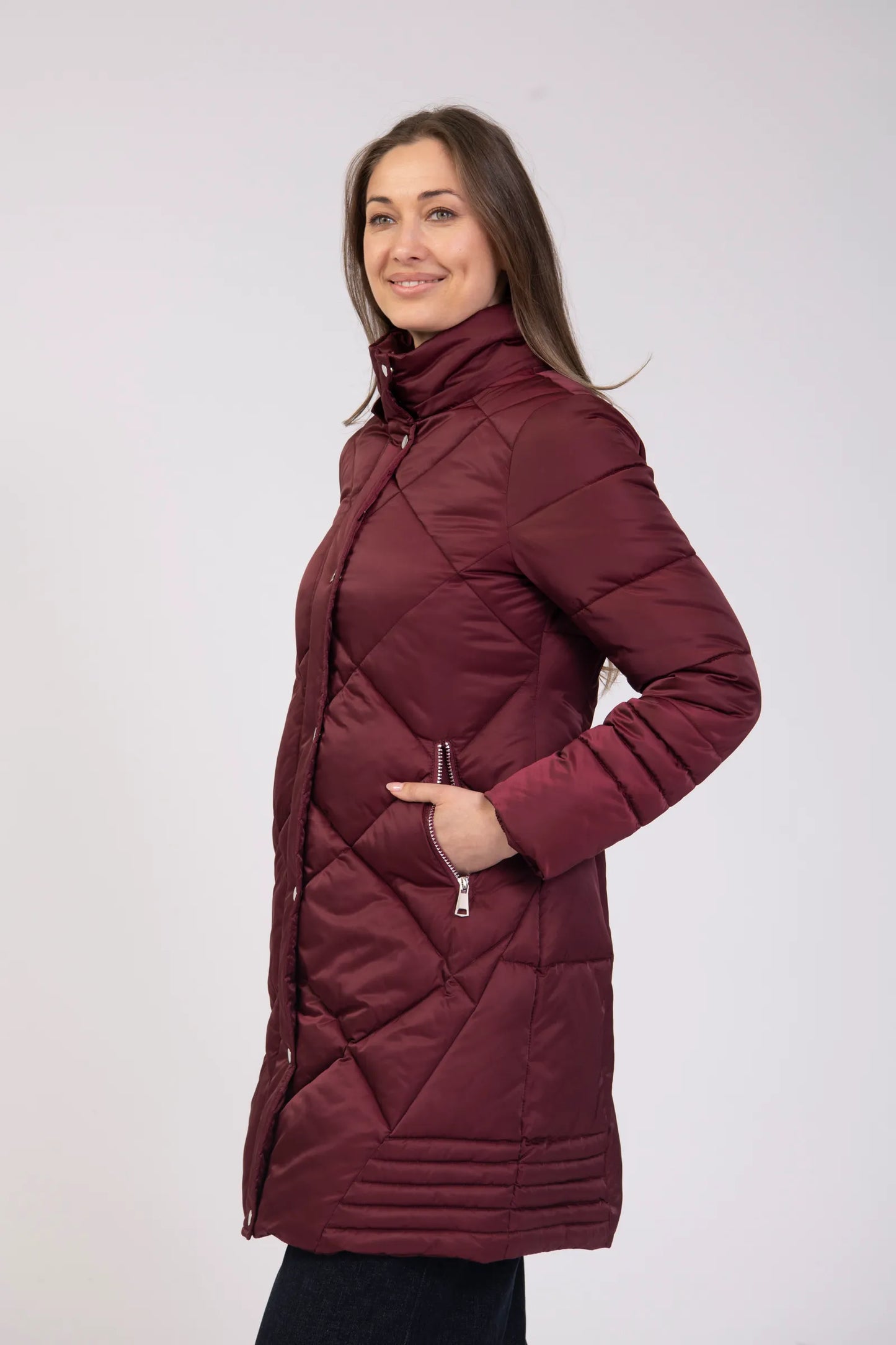 Burgundy Puffer Coat