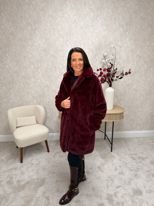 Maroon Fur Coat