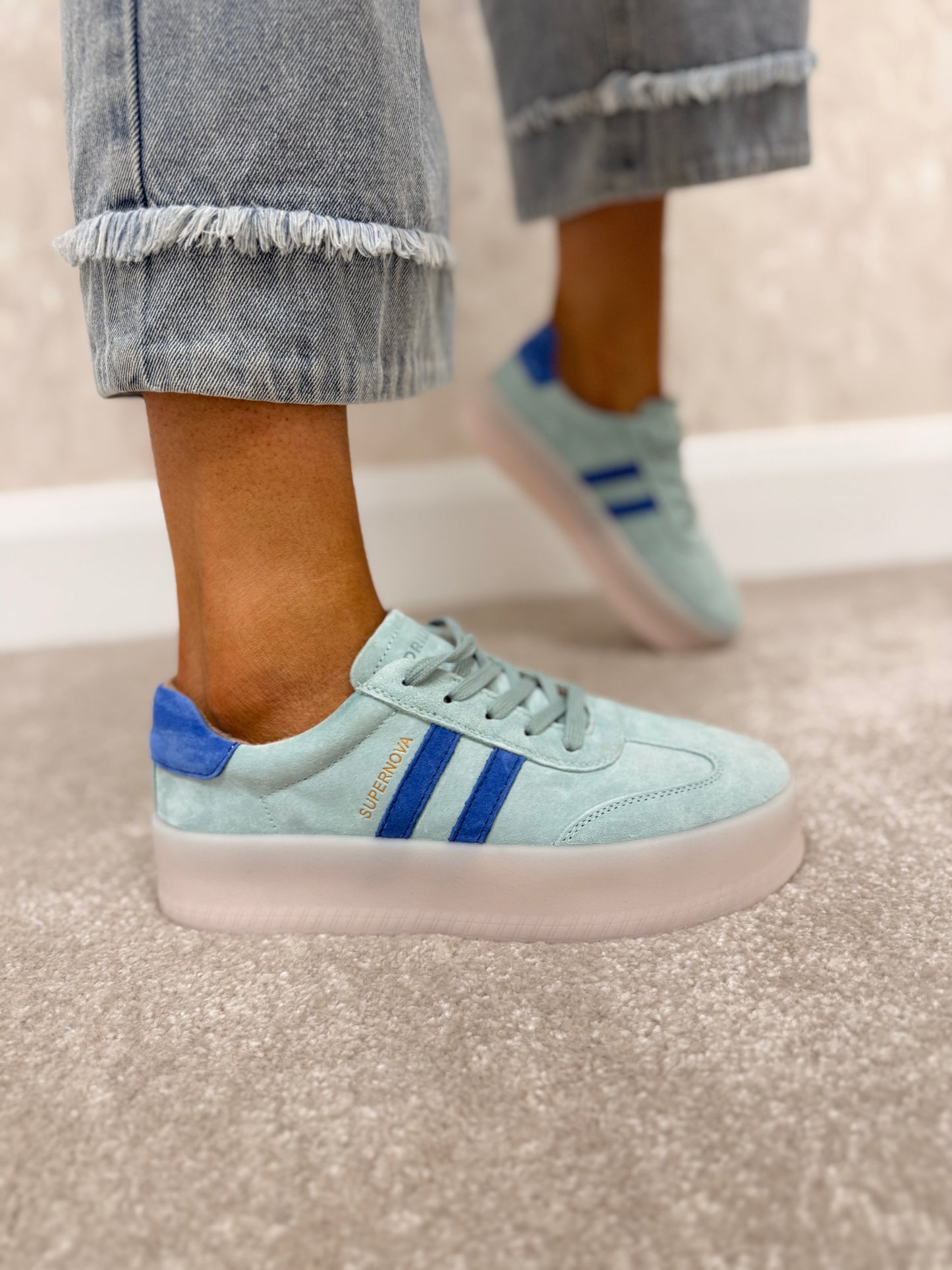 Forty Three Mint Blue Trainers