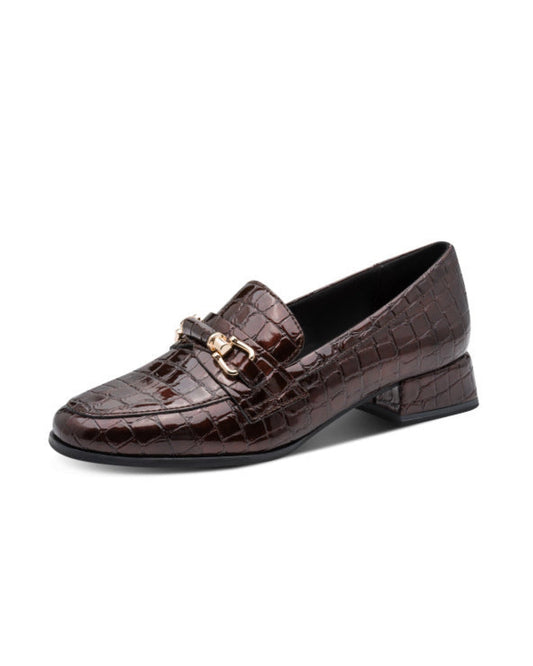 Cognac Croc Loafers