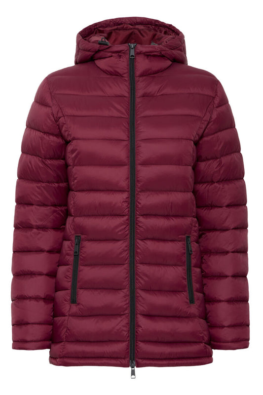 Berta Hood Coat Maroon