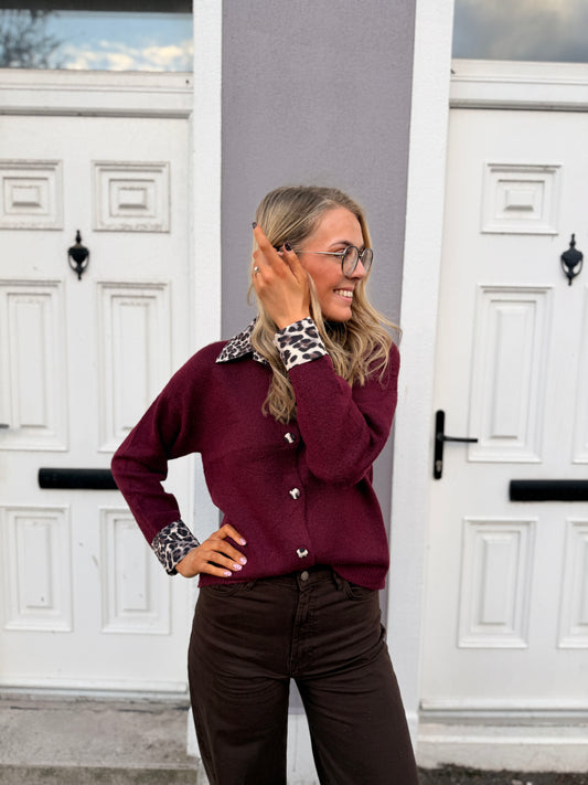 Burgundy Leo Cardigan