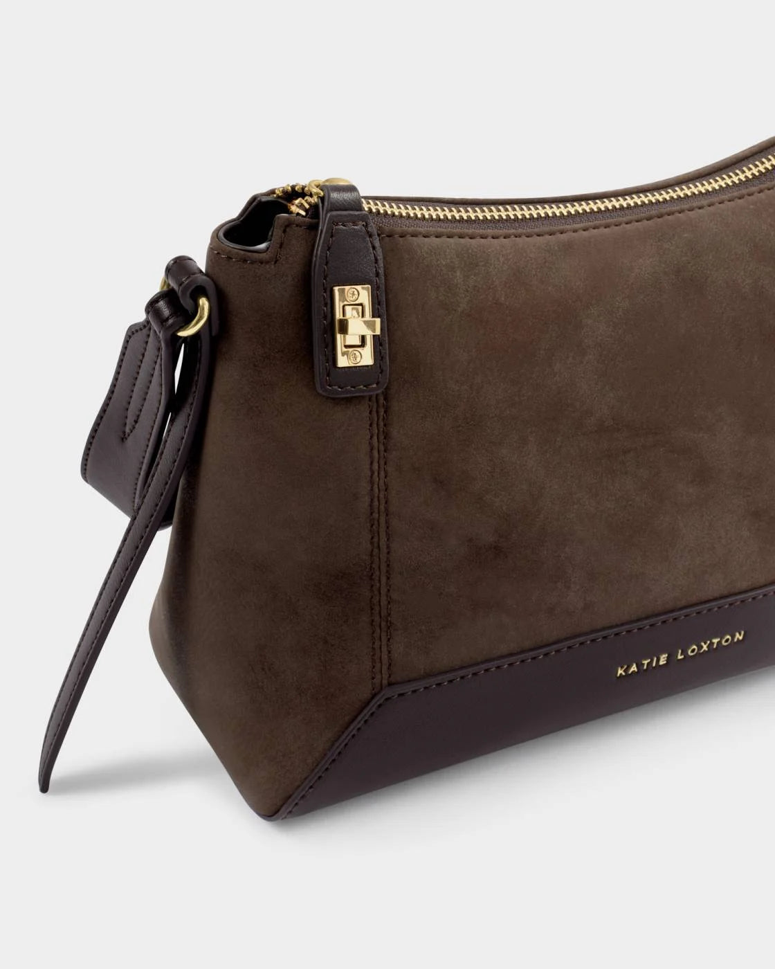 Charlbury suedette crossbody bag chocolate