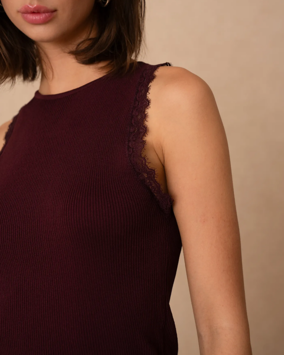 Maroon Lace Vest