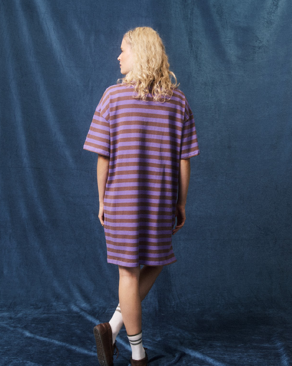 Violet Stripe Polo Dress