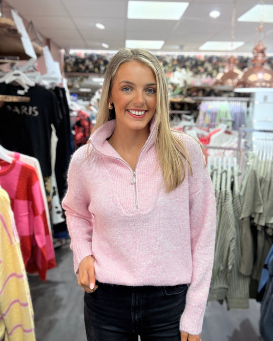 Pink Half Zip Jumper