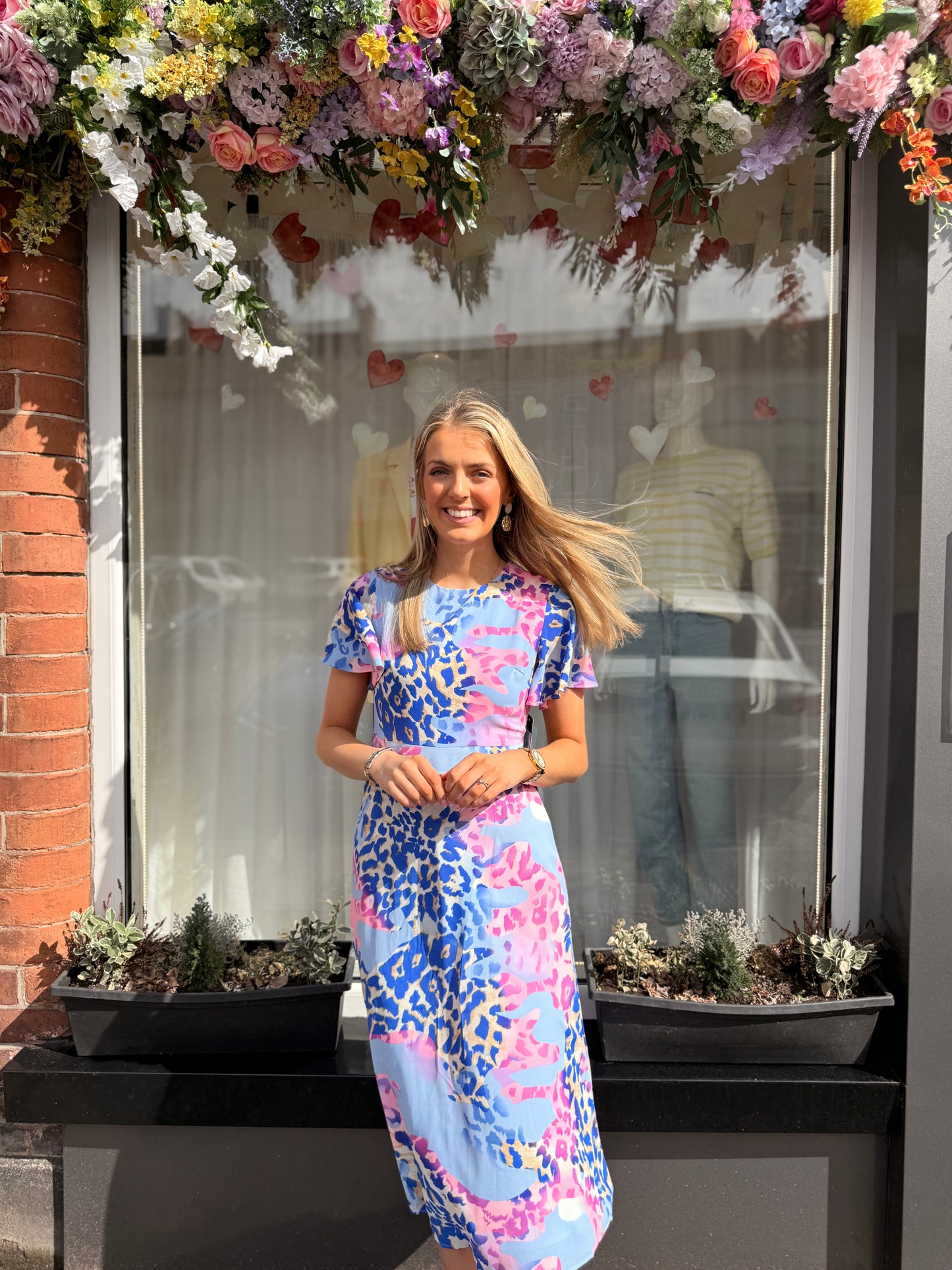 Blue Floral Dress Midi