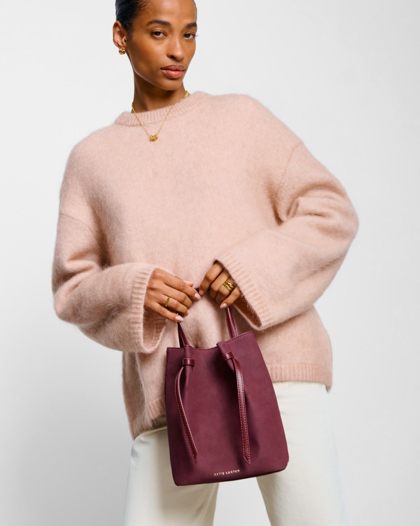 KLB4250 Celina Suedette Bucket Bag Cherry