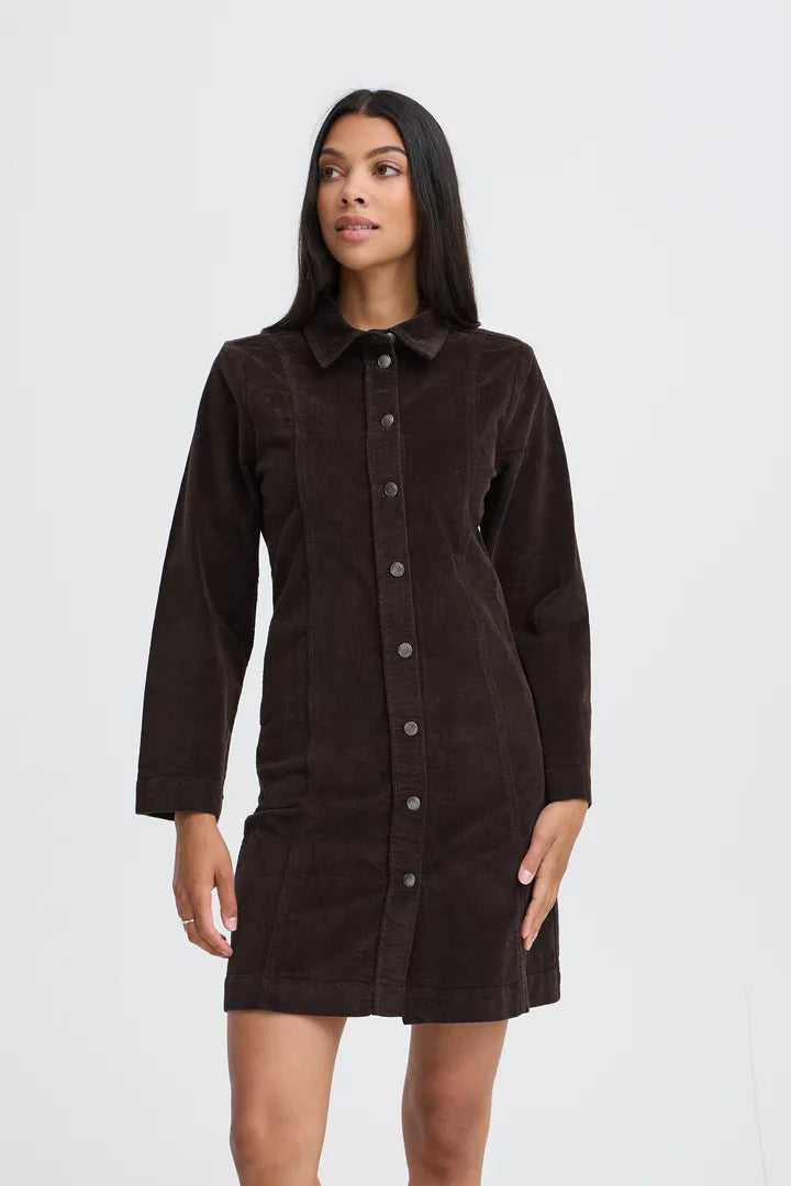 Dasik Button Dress Brown