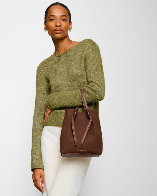 KLB4249 Celina Suedette Bucket Bag Chocolate