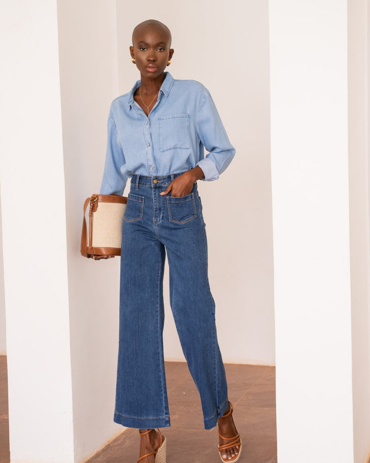 Gasparette Blue Wide Leg Jeans