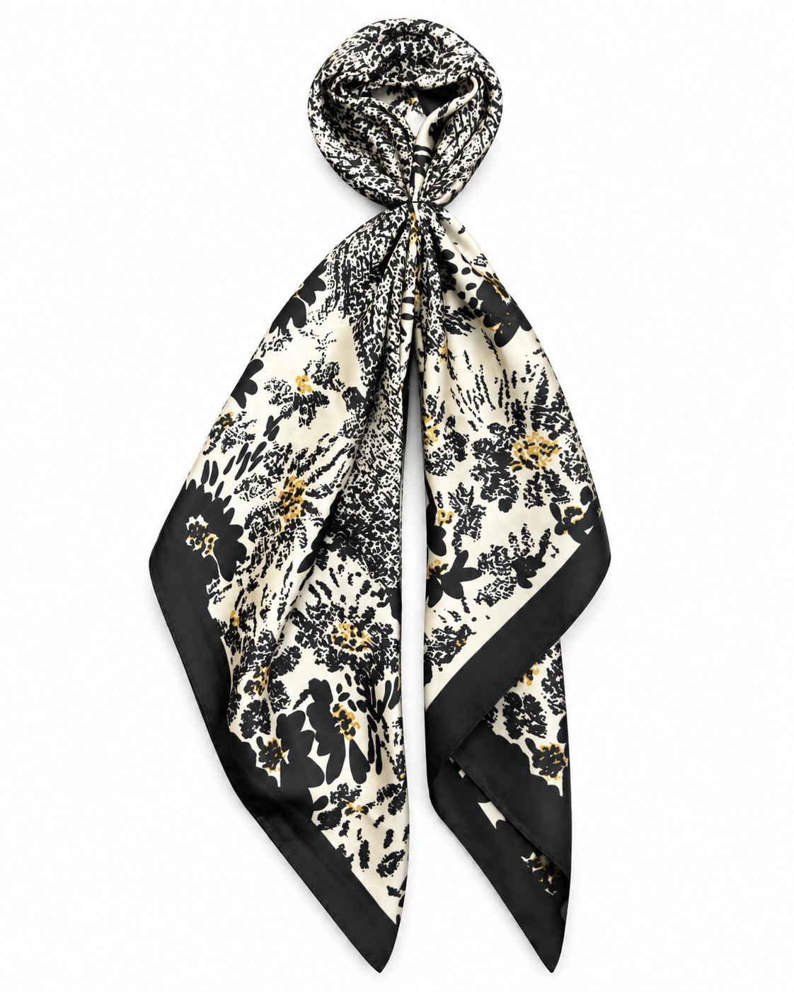 Lotta Black Cream floral neck scarf