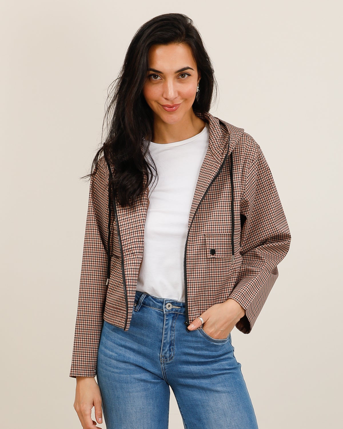 Caramel check jacket