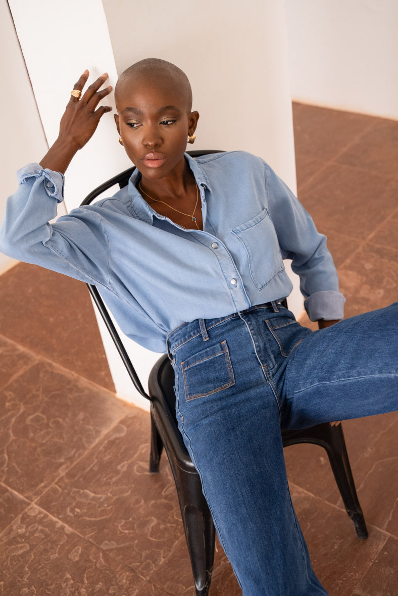 Gasparette Blue Wide Leg Jeans