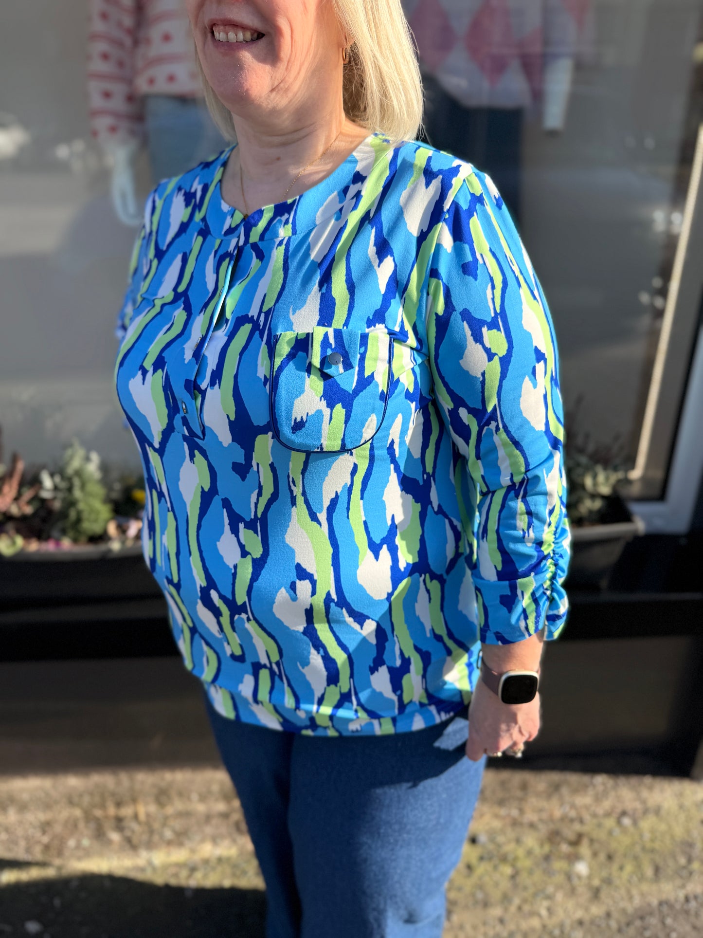 YEW 2531 Blue Green Top