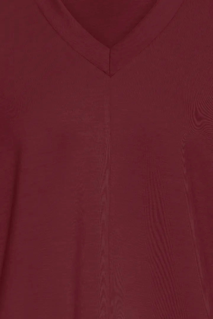 Pusti VNeck Cropped Blouse Maroon