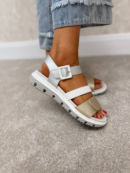 Beenham Chrome Mix Sandals