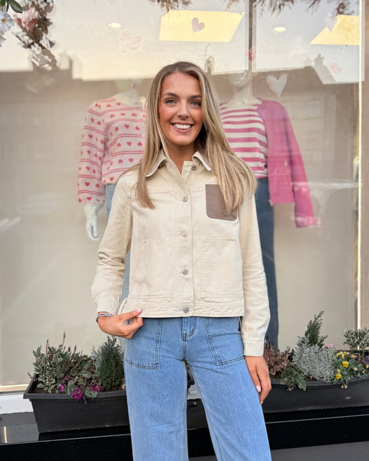 Beige Denim Jacket 11147