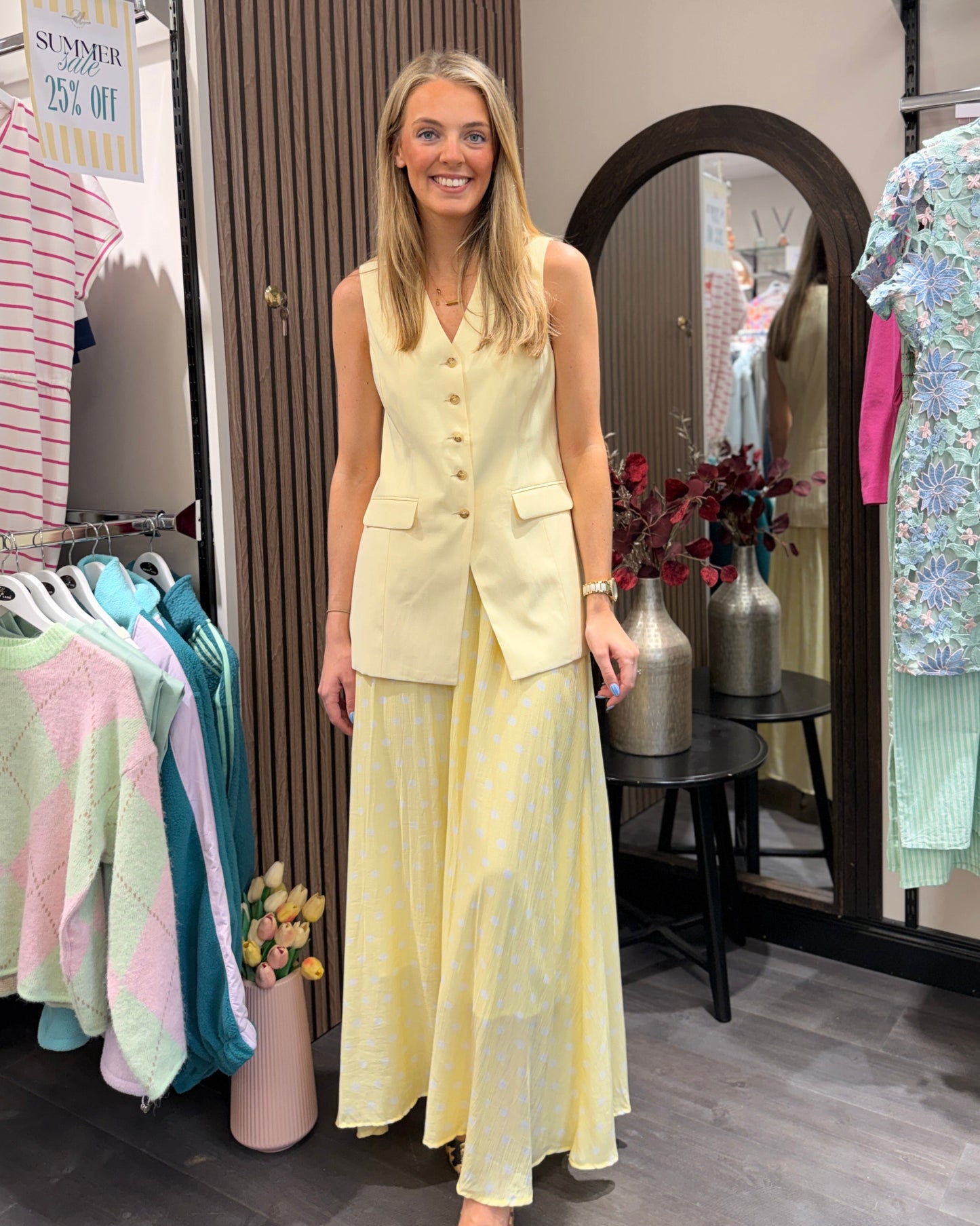Lemon Polka dot skirt