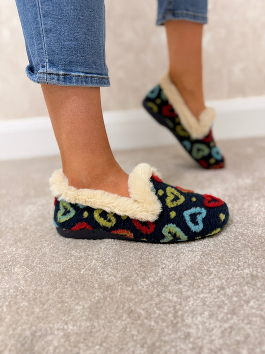 Truffle Navy Slippers