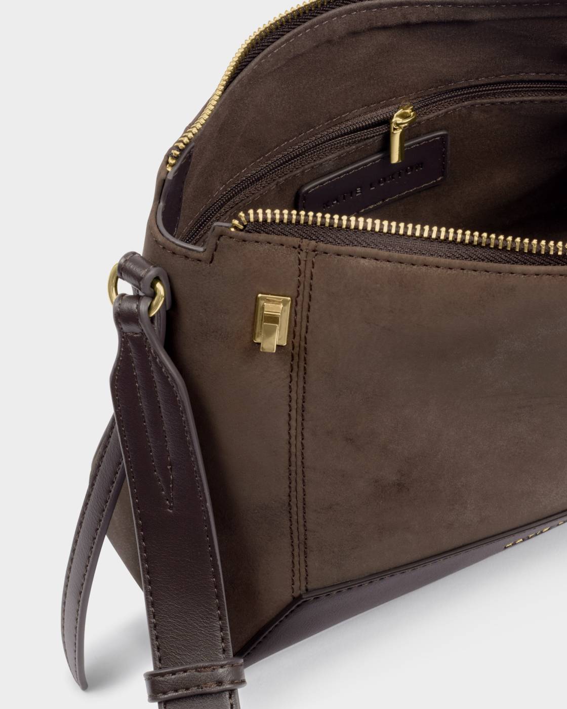 Charlbury suedette crossbody bag chocolate