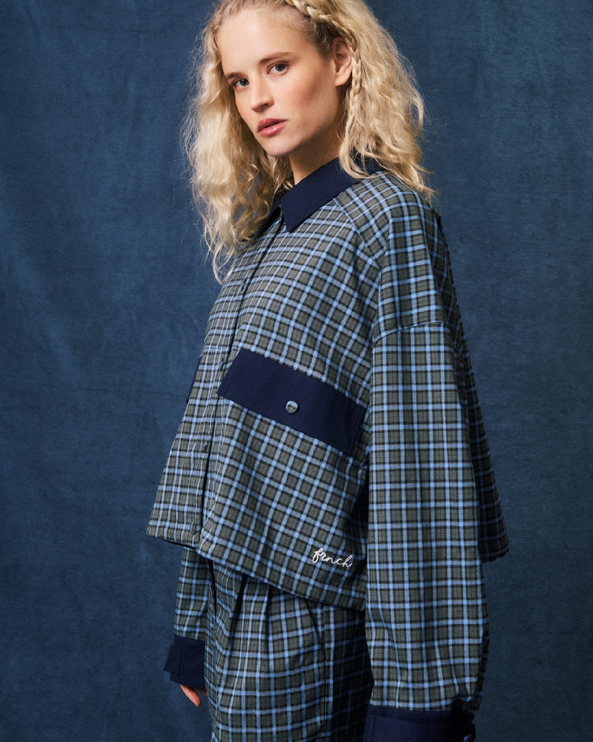 Gingham Navy Jacket