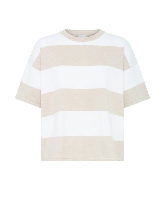 Luls O neck Top Beige White