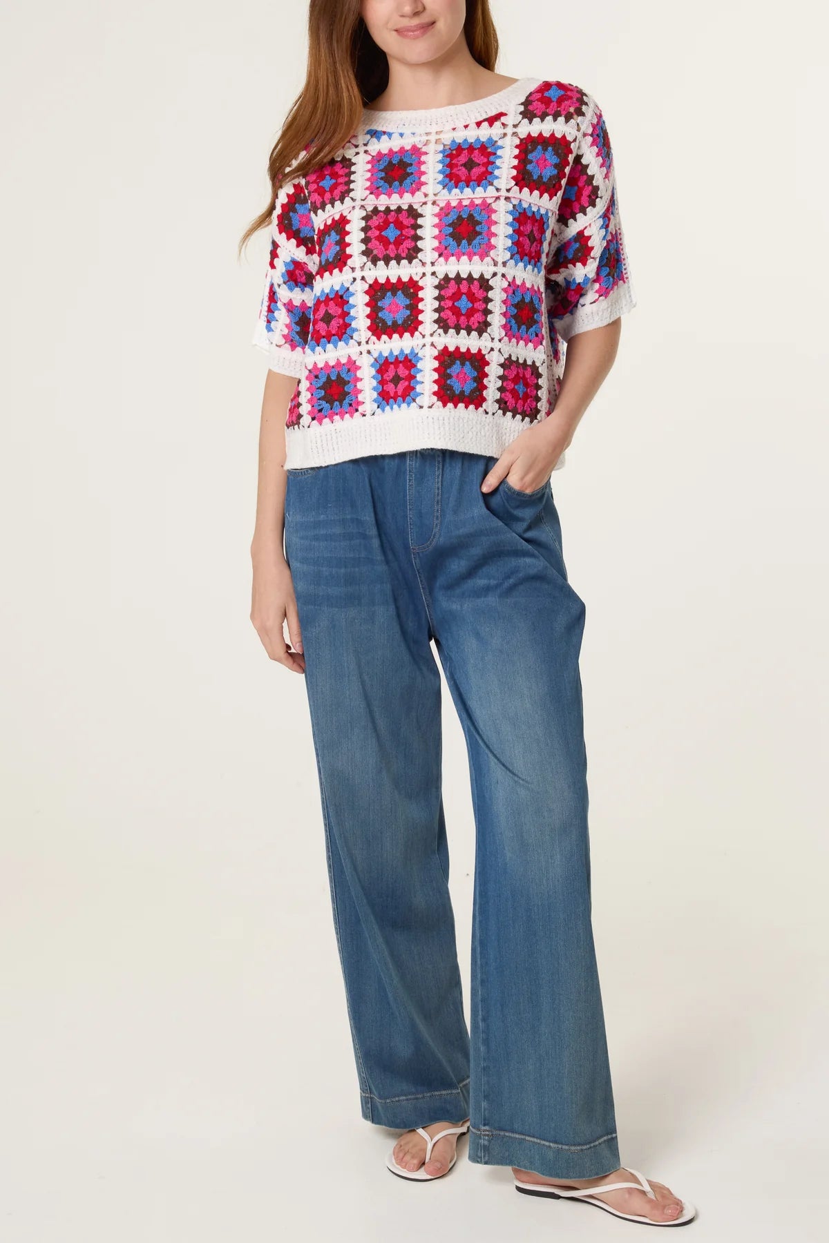 Patchwork Crochet Boxy Top