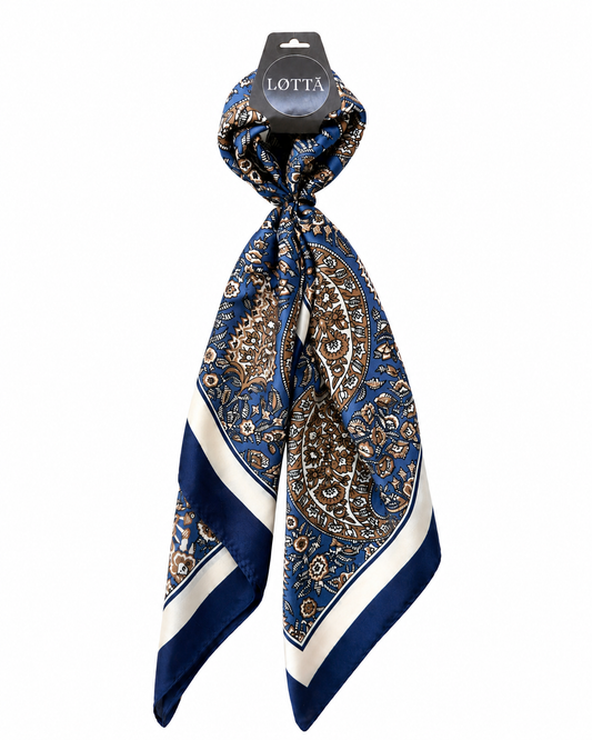 LOTTA Navy Brown Paisley Neck Scarf