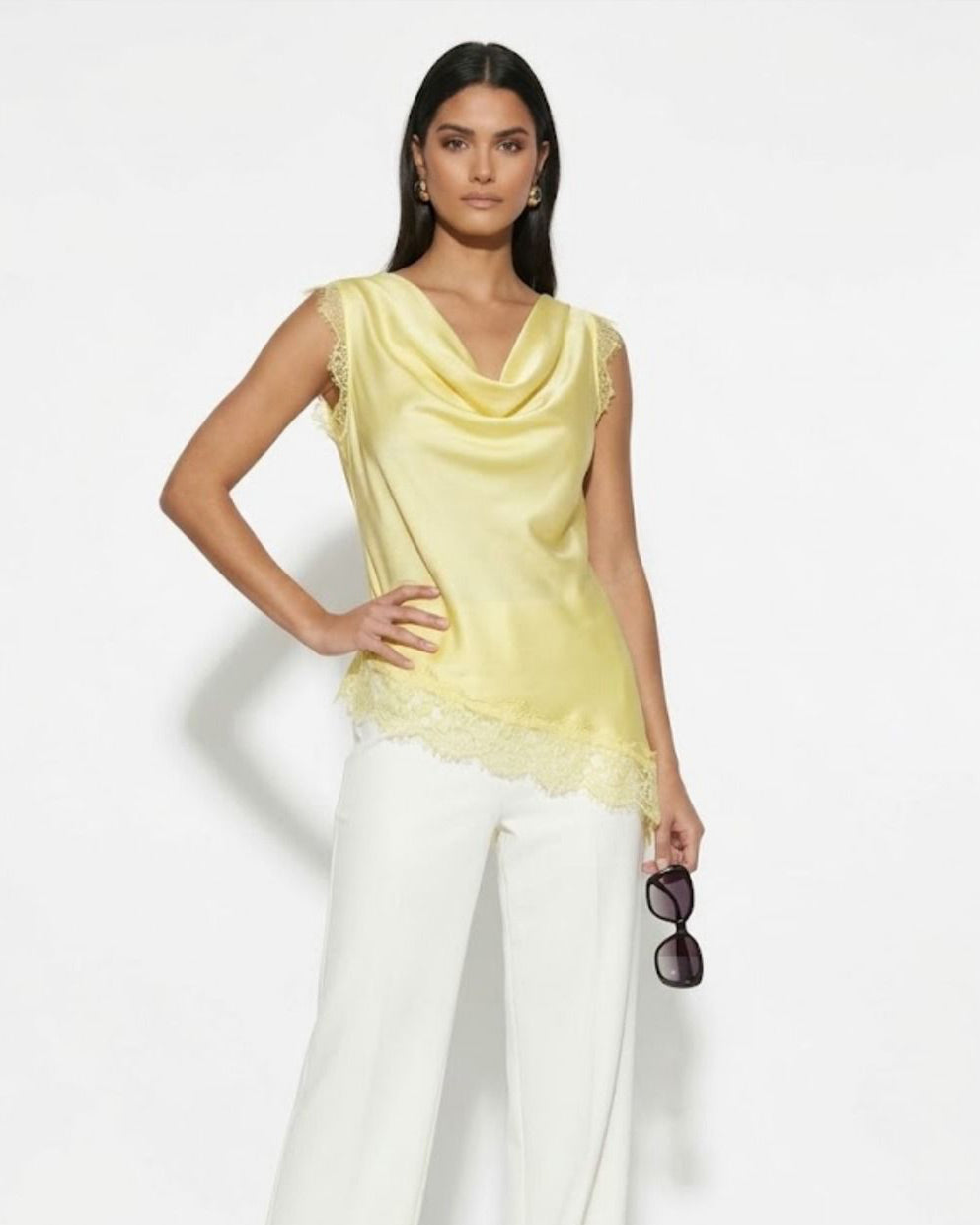 Lace Trim Top Lemon