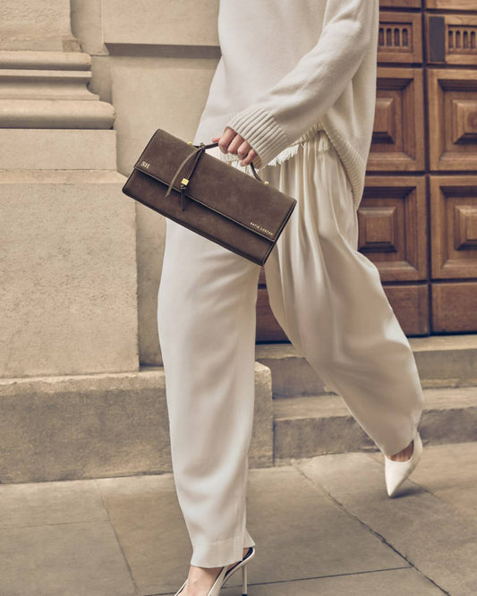KLB4725 Alma Clutch Bitter Chocolate Suedette