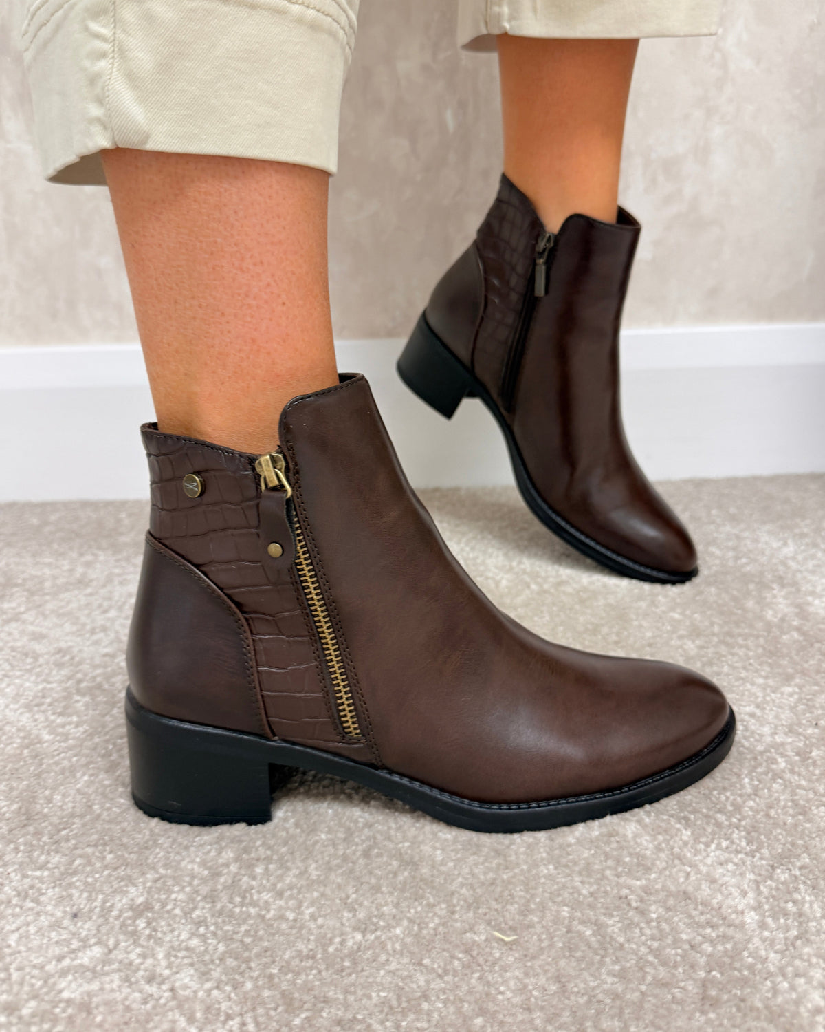 Lunar Hayley Brown Ankle Boot