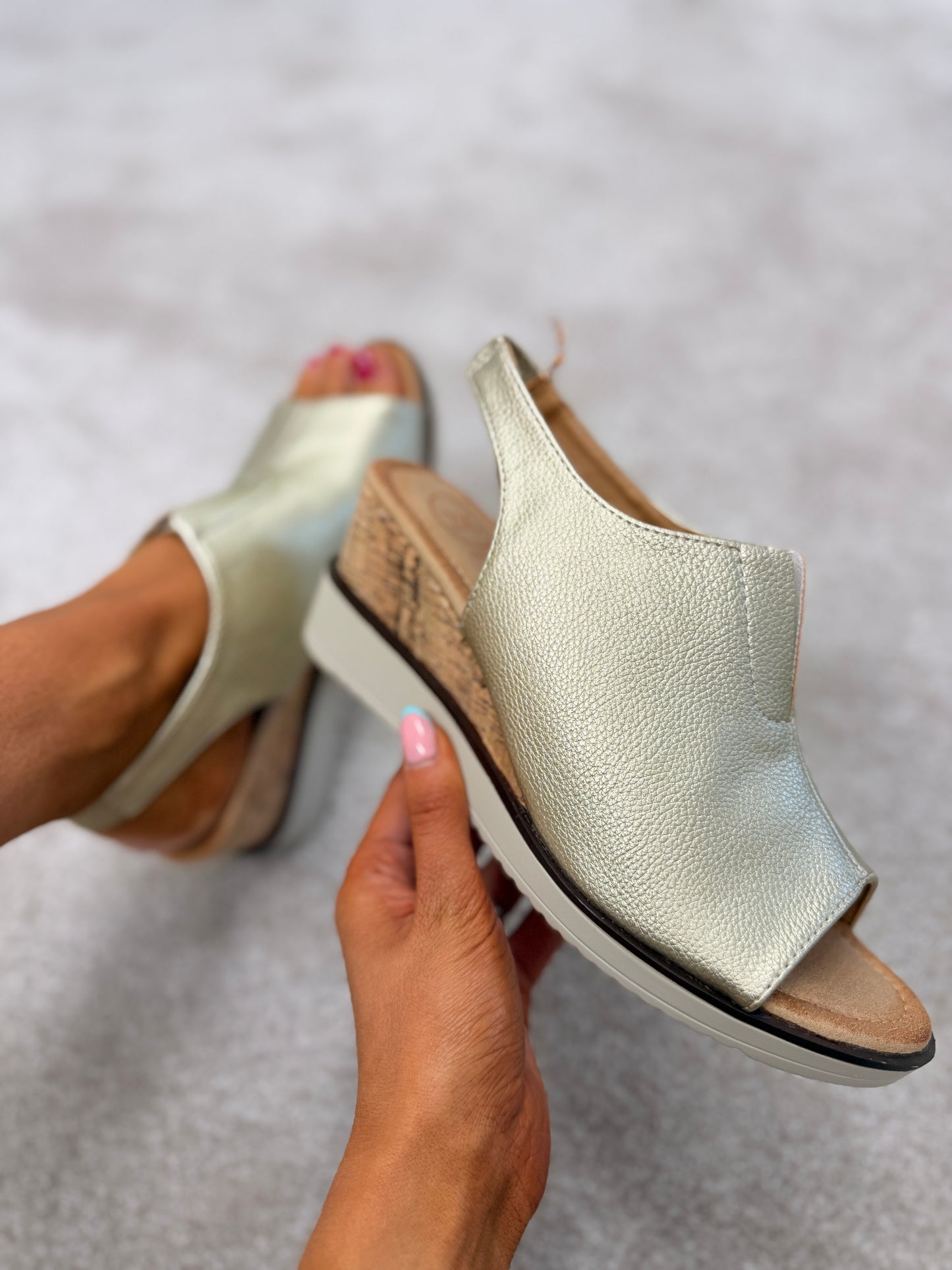 Mirfa Gold Wedge Sandal