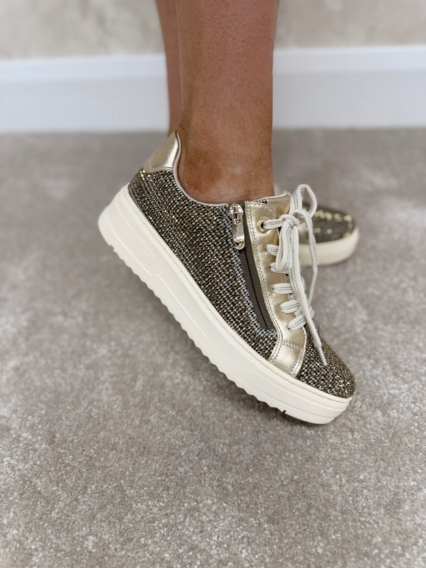 Gold Comb Sparkle Trainers