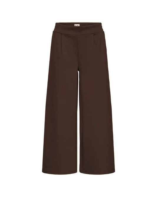 Kate Cropped Wide Pants Chocolate Brown