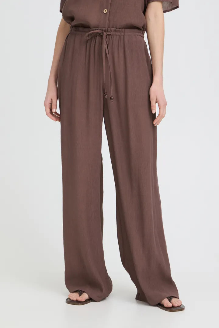 Brown Erolo Crepe Pants