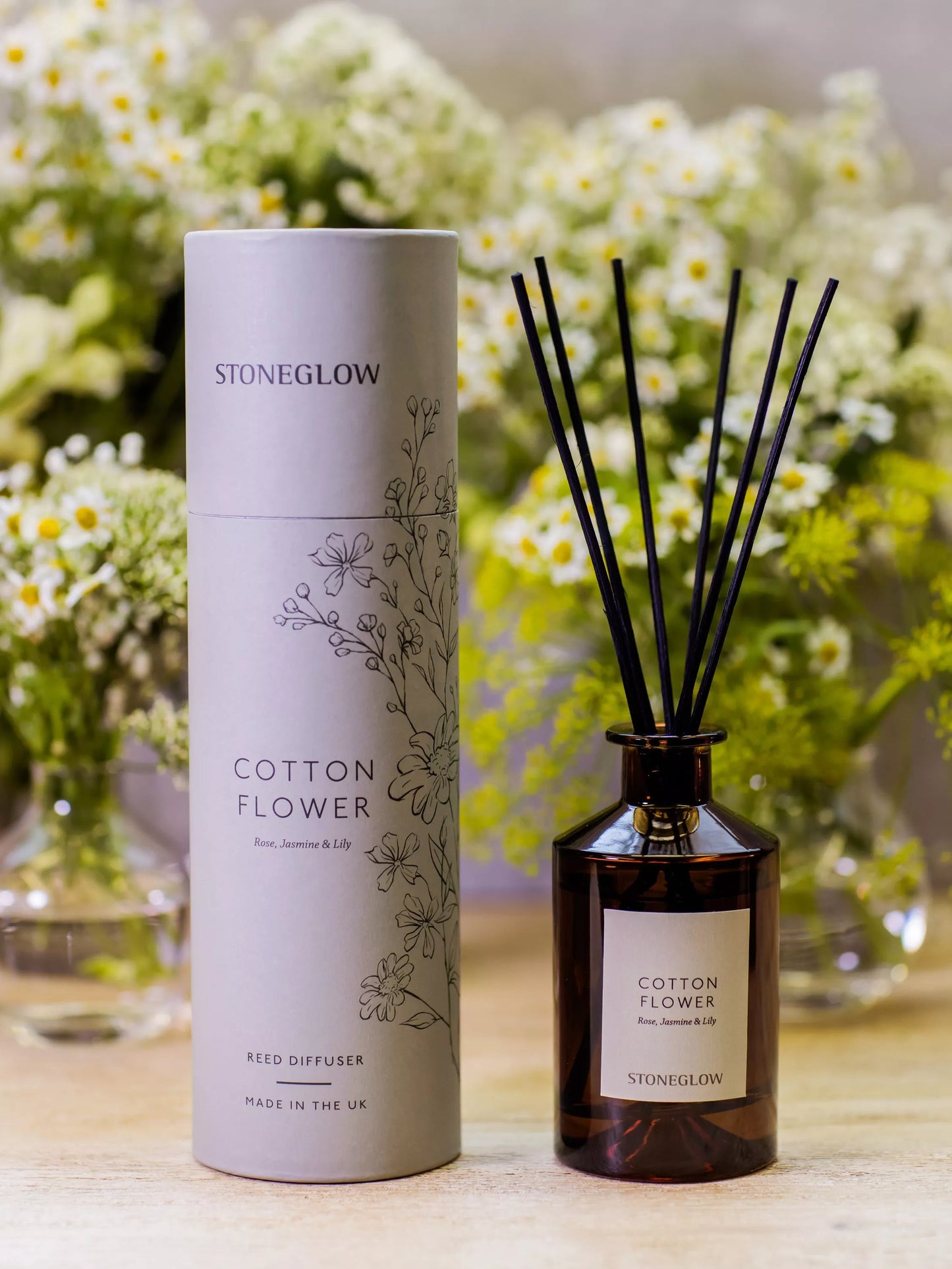 The Walled Garden - Cotton Flower - Rose | Jasmine | Lily - Scented Reed Diffuser 160ml