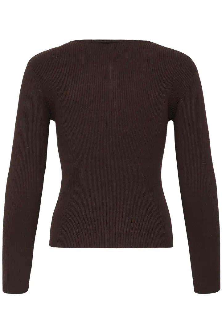 Luls Ribbed Top Brown