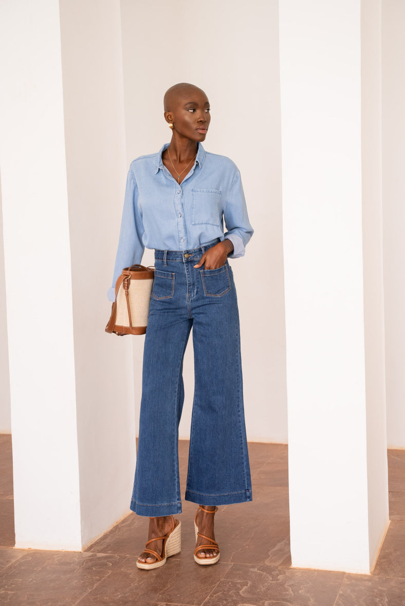 Gasparette Blue Wide Leg Jeans