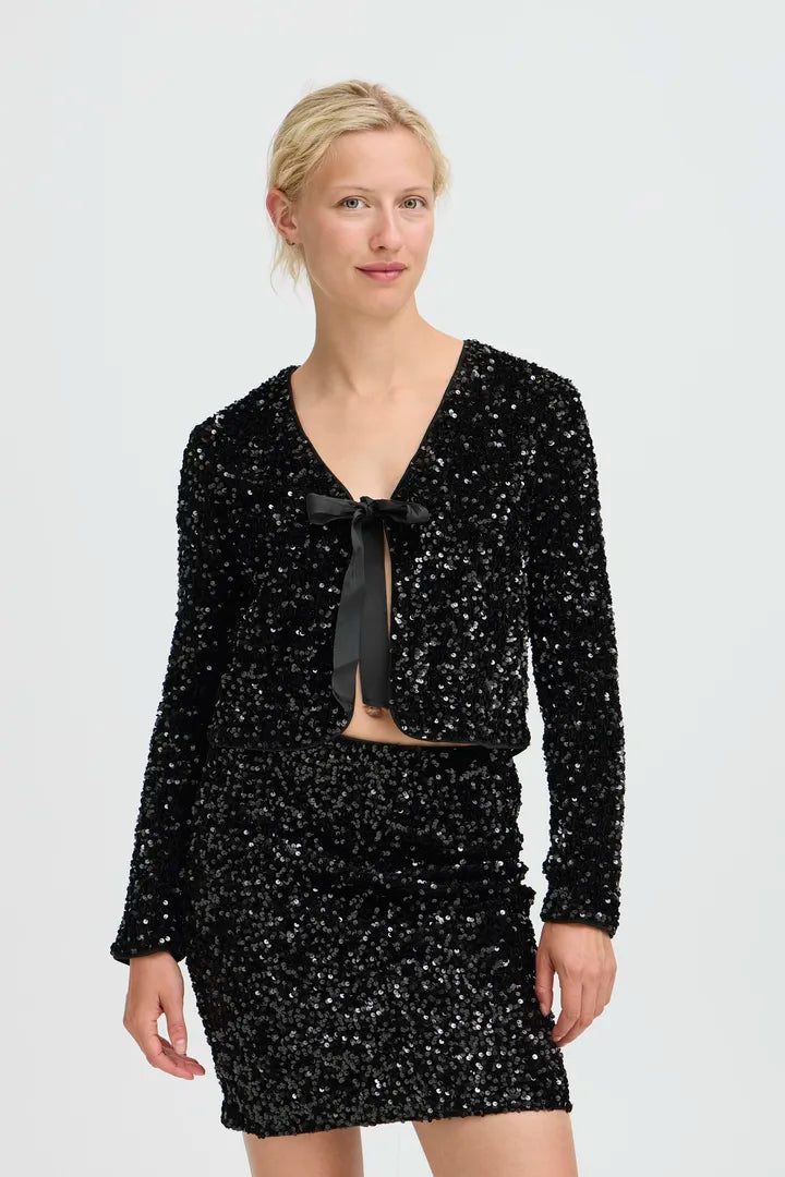 Paillet V Bow Jacket Black