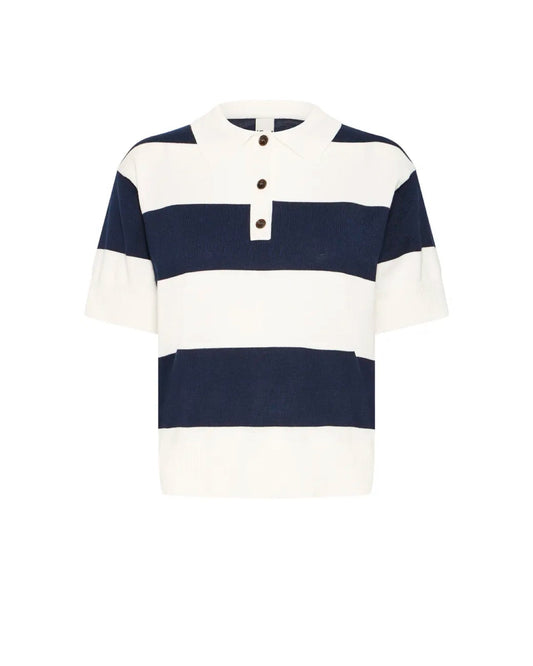 Luls Polo Top Navy White