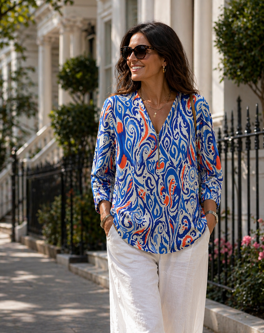 YEW 3842 V Neck Zip Top