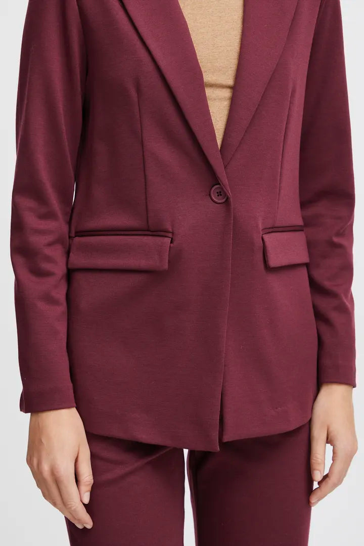 Rizetta Long Blazer Plum