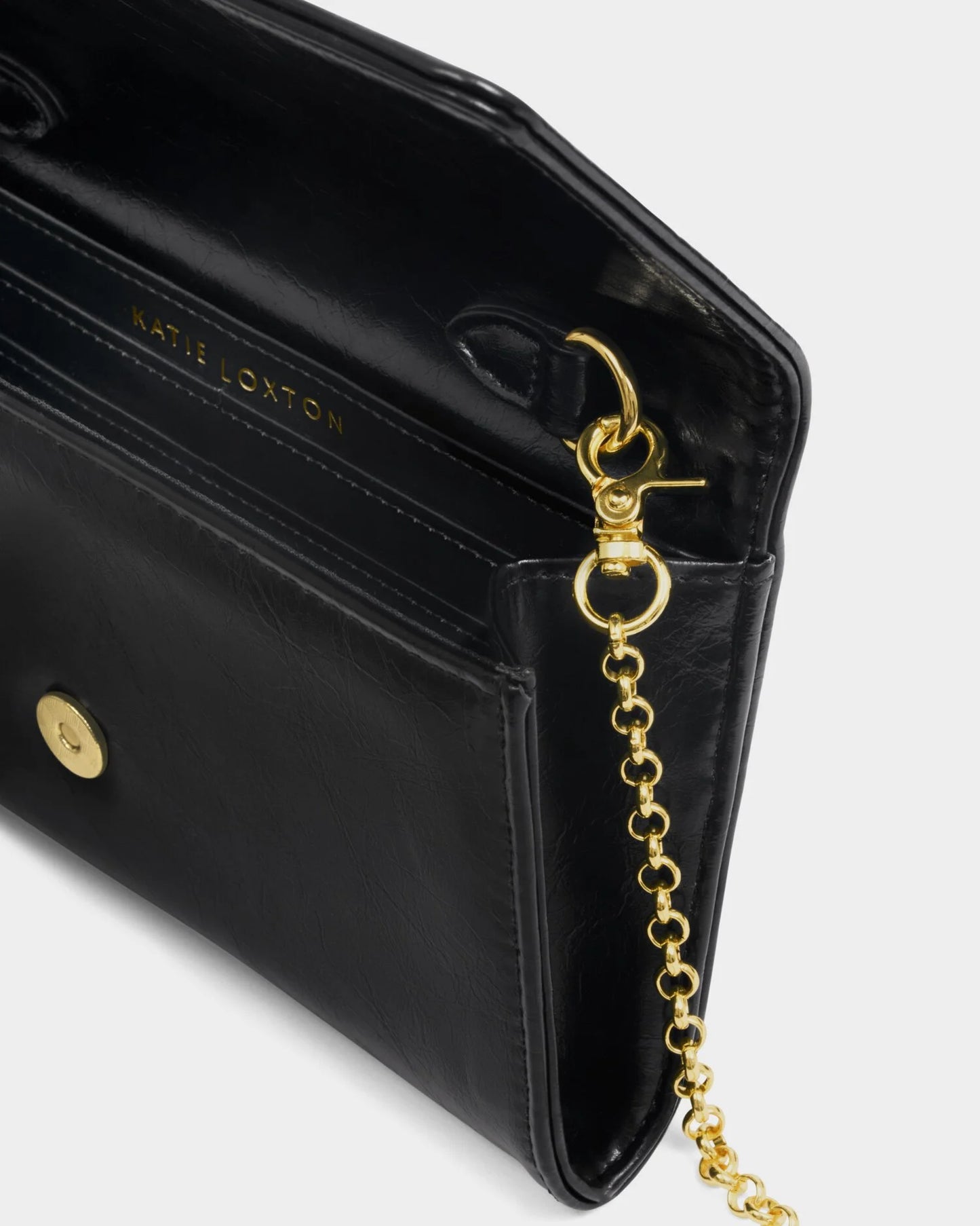 KLB4193 Zea Patent Crackle Crossbody Purse Black