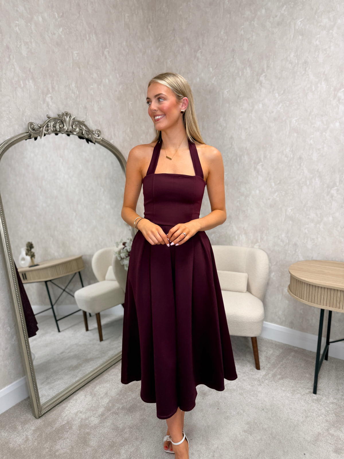 Briar Halterneck Pleated skirt Dress